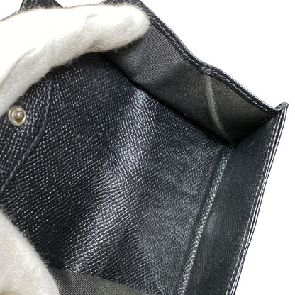 Bvlgari Coin Case Coin Purse Coin Purse Card Case Logo Black Grain Leather