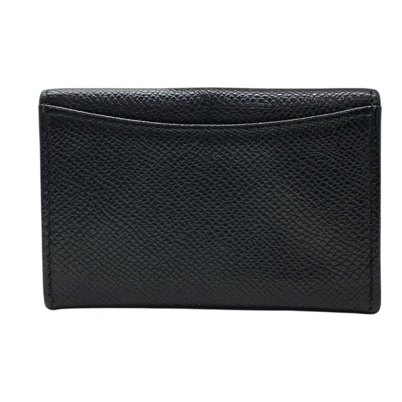 Bvlgari Coin Case Coin Purse Coin Purse Card Case Logo Black Grain Leather
