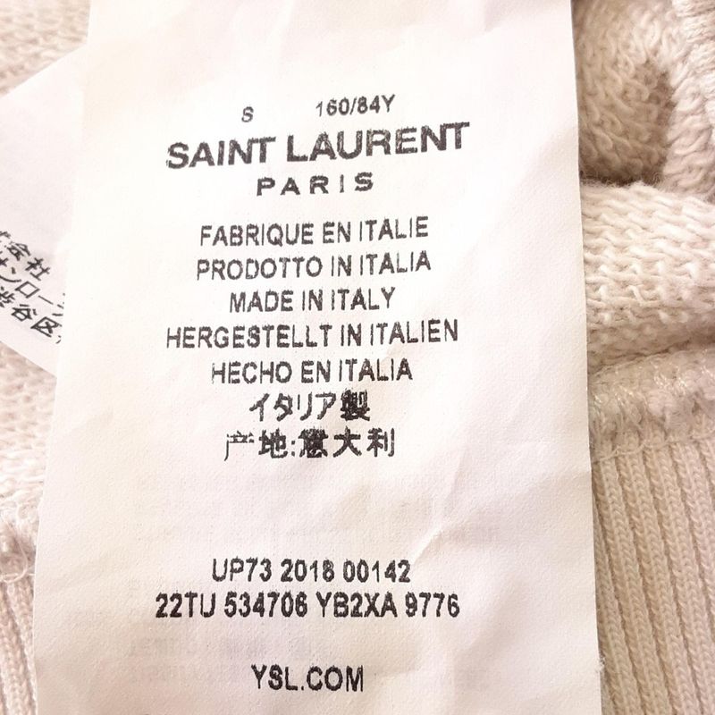 Saint Laurent Paris Parka Size S Women's - 534706 Light Gray X Blue X Light