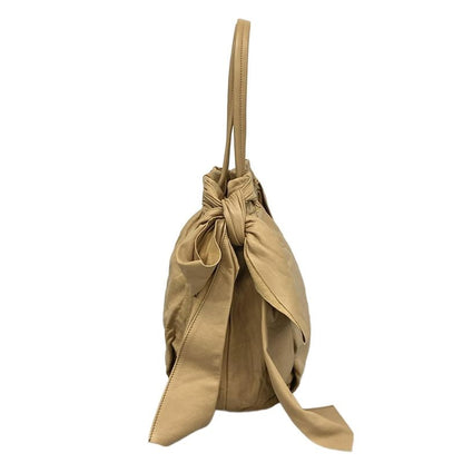 Prada Tote Bag - Bn1760 Beige Leather Tag Ribbon Leather