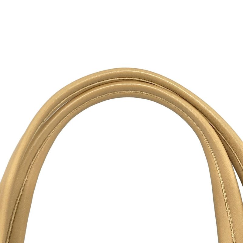 Prada Tote Bag - Bn1760 Beige Leather Tag Ribbon Leather