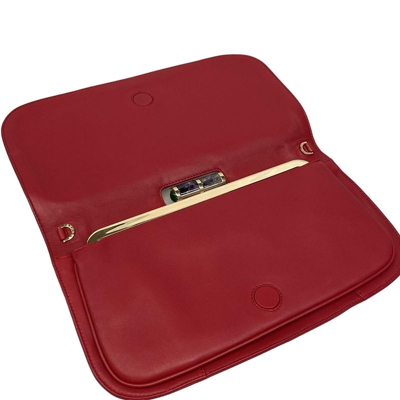 Bvlgari Clutch Bag Bvlgari Lipstick Red Leather