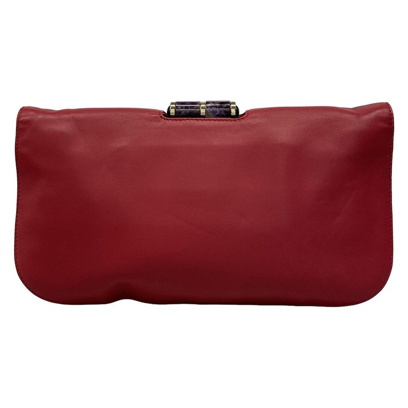 Bvlgari Clutch Bag Bvlgari Lipstick Red Leather