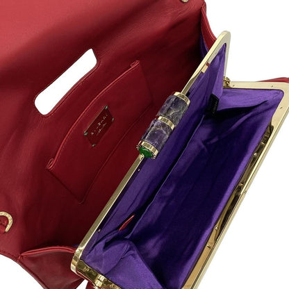 Bvlgari Clutch Bag Bvlgari Lipstick Red Leather