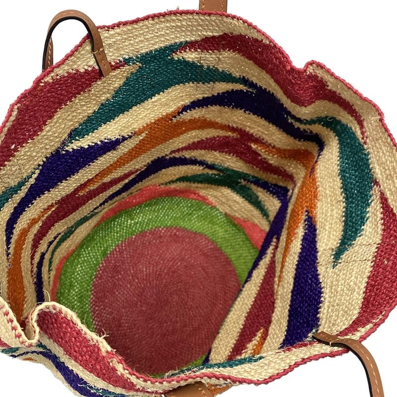 Loewe Tote Bag Sigra Basket Bag Beige X Brown X Multi Basket Bag Linen Leather