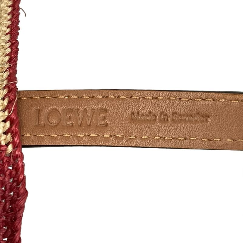 Loewe Tote Bag Sigra Basket Bag Beige X Brown X Multi Basket Bag Linen Leather