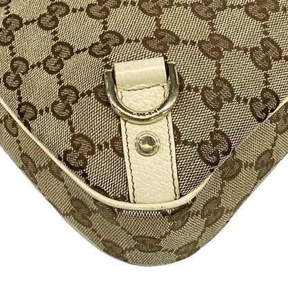 Gucci Shoulder Bag GG Pattern Abbey 130738 Beige X Dark Brown X Ivory Leather