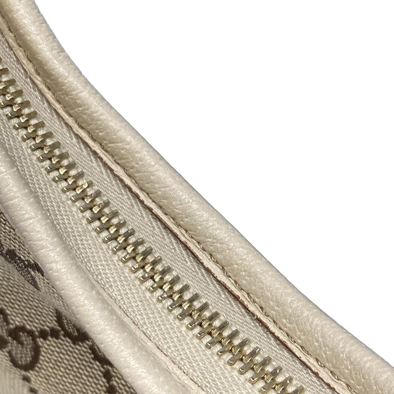 Gucci Shoulder Bag GG Pattern Abbey 130738 Beige X Dark Brown X Ivory Leather