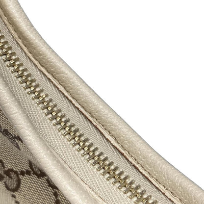 Gucci Shoulder Bag GG Pattern Abbey 130738 Beige X Dark Brown X Ivory Leather