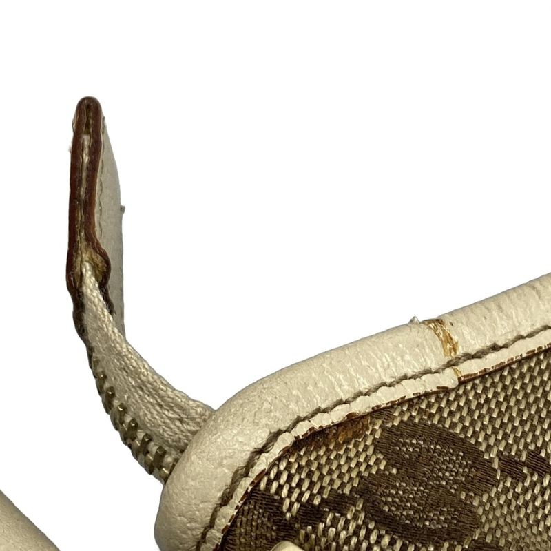 Gucci Shoulder Bag GG Pattern Abbey 130738 Beige X Dark Brown X Ivory Leather