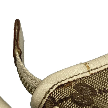 Gucci Shoulder Bag GG Pattern Abbey 130738 Beige X Dark Brown X Ivory Leather