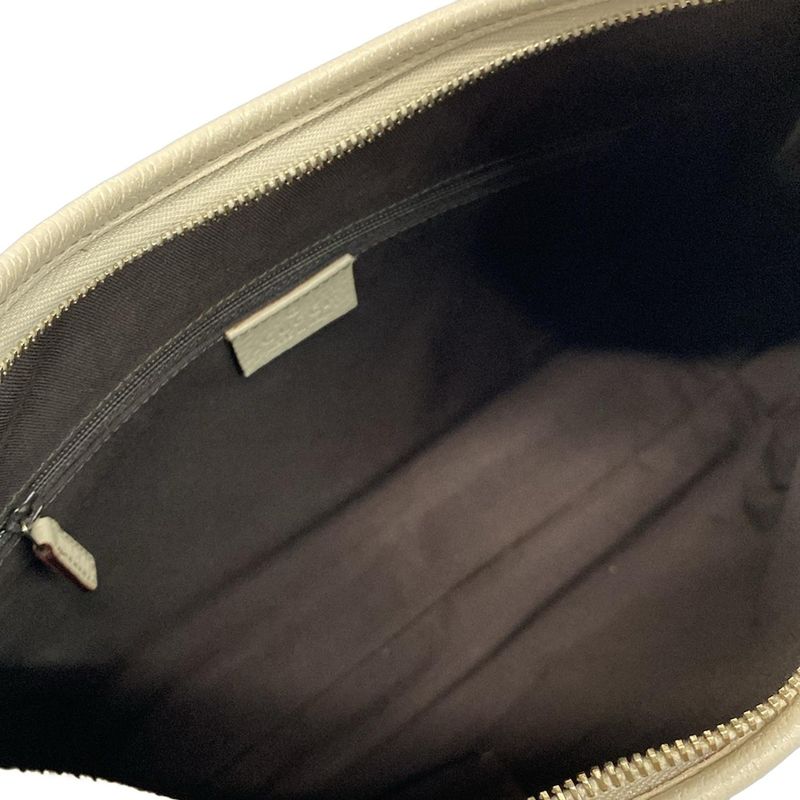 Gucci Shoulder Bag GG Pattern Abbey 130738 Beige X Dark Brown X Ivory Leather