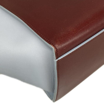 Celine Handbag Trapeze Small Bordeaux X Light Blue Leather