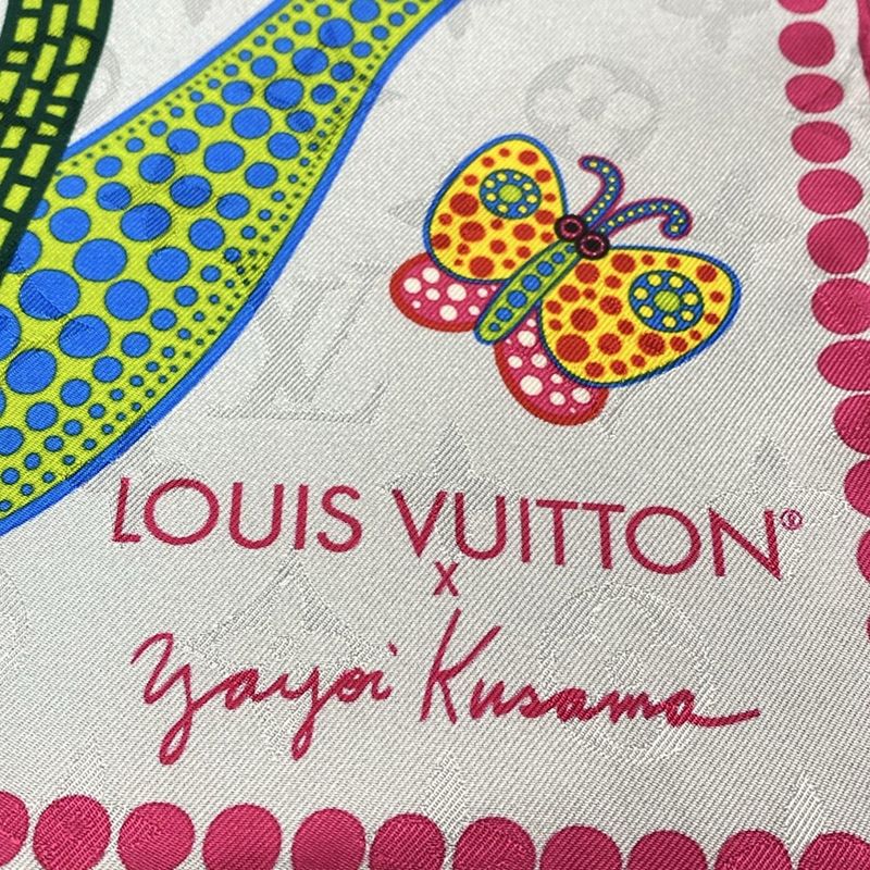 Louis Vuitton Scarf - M78315 Pink X Blue Gray X Multi Flower Butterfly Monogram