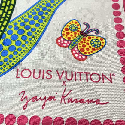 Louis Vuitton Scarf - M78315 Pink X Blue Gray X Multi Flower Butterfly Monogram