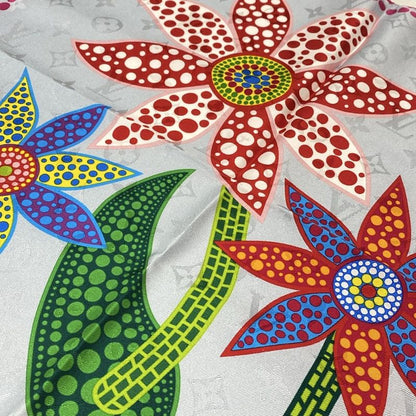 Louis Vuitton Scarf - M78315 Pink X Blue Gray X Multi Flower Butterfly Monogram