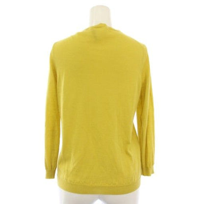 Prada 100% Cashmere Cardigan Crew Neck Knit Long Sleeve 42 Yellow Tk