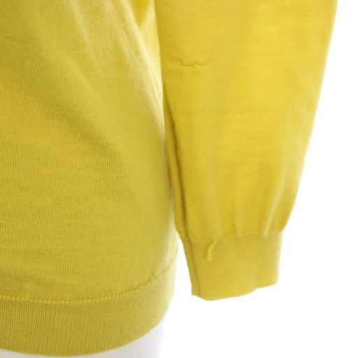Prada 100% Cashmere Cardigan Crew Neck Knit Long Sleeve 42 Yellow Tk