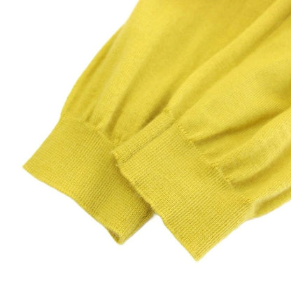 Prada 100% Cashmere Cardigan Crew Neck Knit Long Sleeve 42 Yellow Tk
