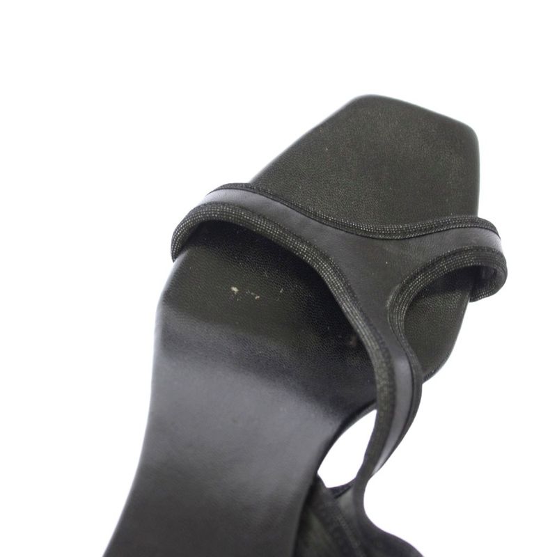 Gucci Sandals Strap Leather Square Toe 34.5cm (13.58in) C Black Tk