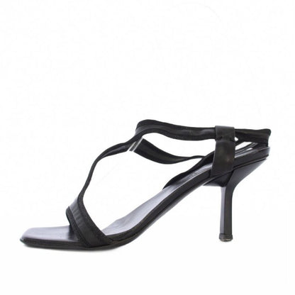 Gucci Sandals Strap Leather Square Toe 34.5cm (13.58in) C Black Tk