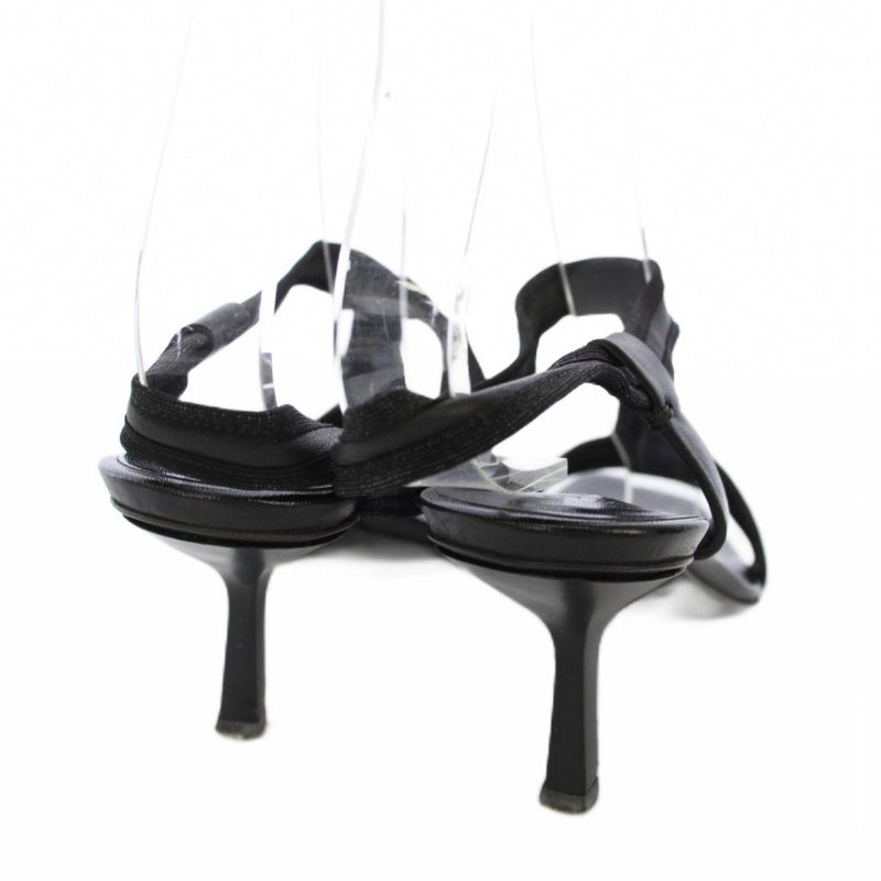 Gucci Sandals Strap Leather Square Toe 34.5cm (13.58in) C Black Tk