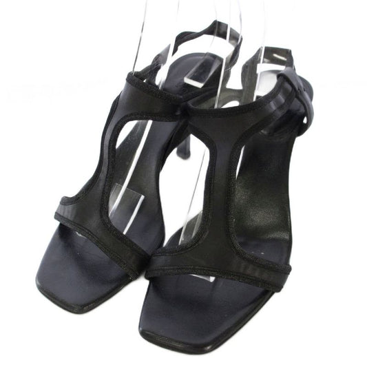 Gucci Sandals Strap Leather Square Toe 34.5cm (13.58in) C Black Tk