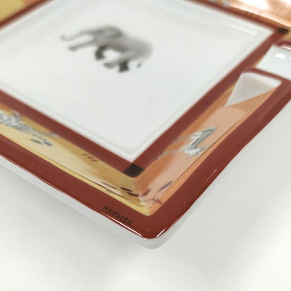 Hermes Ashtray Animal Elephant Cheetah Ashtray Accessory Case Ceramic