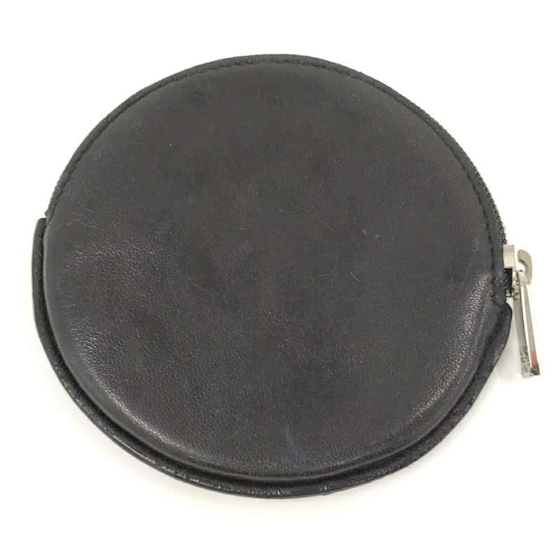 Loewe Coin Case Round Shape Anagram Leather Black 060510