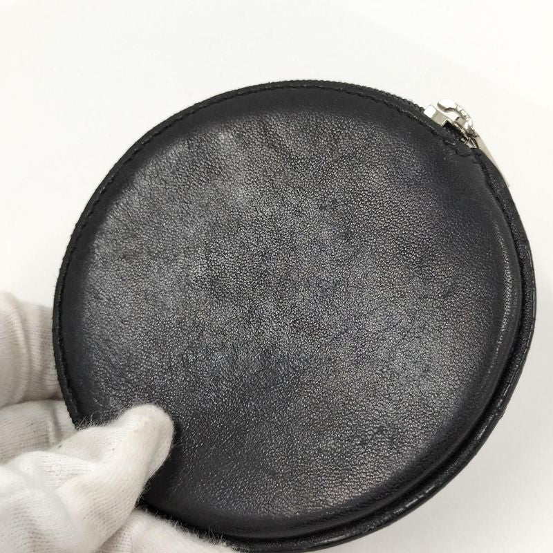 Loewe Coin Case Round Shape Anagram Leather Black 060510