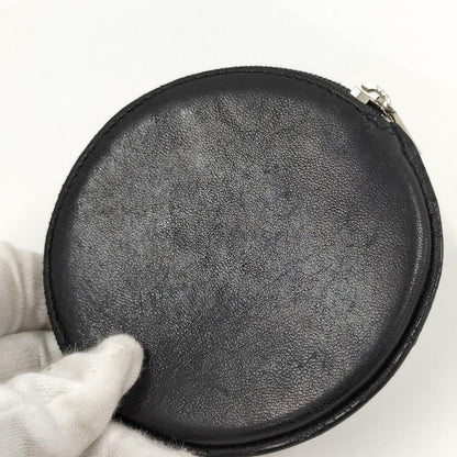 Loewe Coin Case Round Shape Anagram Leather Black 060510