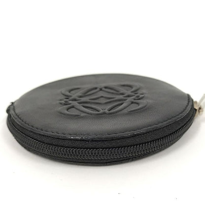 Loewe Coin Case Round Shape Anagram Leather Black 060510