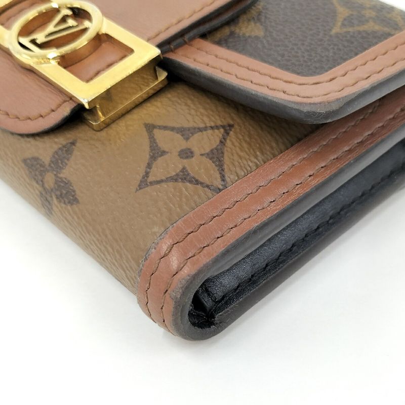 Louis Vuitton Portefeuille Dauphine Compact Trifold Wallet Monogram Reverse