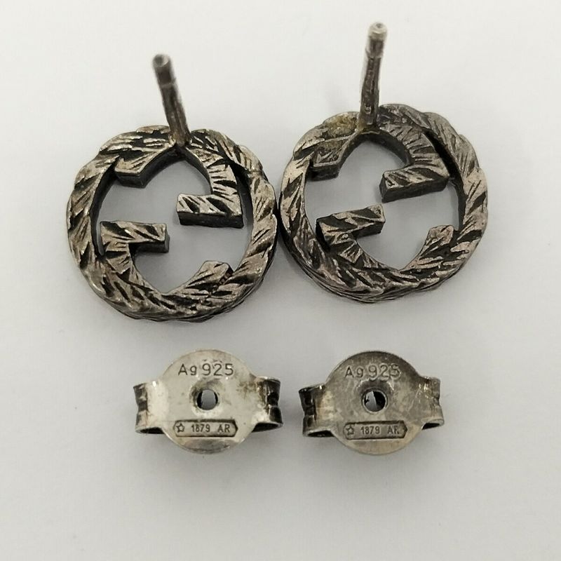 Gucci Earrings Interlocking Sv925 Ag925 Silver 925 Silver 457109