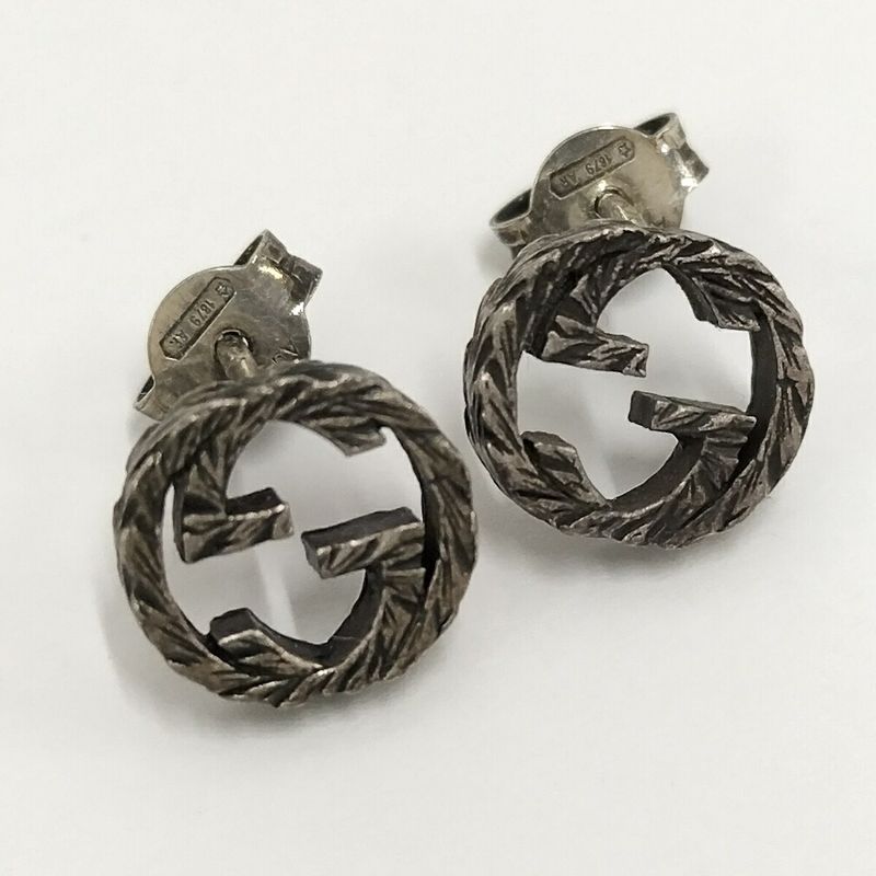 Gucci Earrings Interlocking Sv925 Ag925 Silver 925 Silver 457109