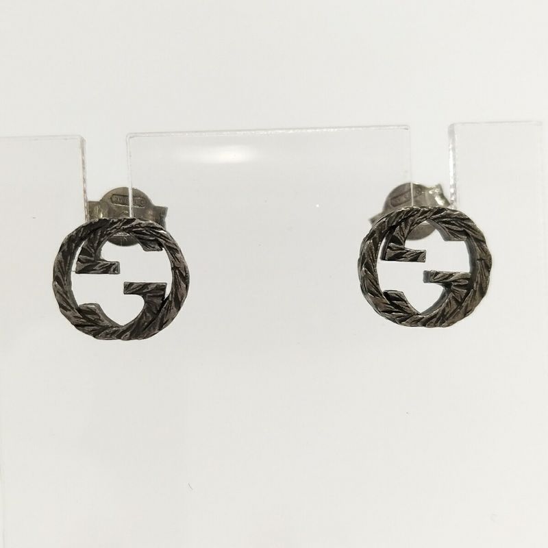 Gucci Earrings Interlocking Sv925 Ag925 Silver 925 Silver 457109