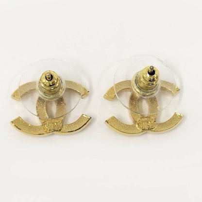 Chanel Earrings Coco Mark Gold Plated F24p