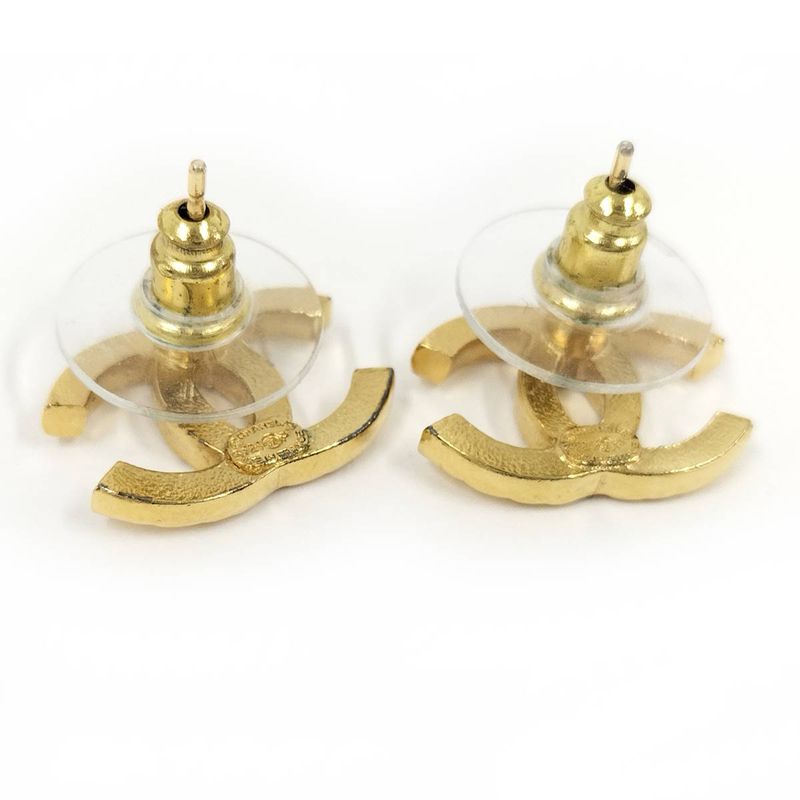 Chanel Earrings Coco Mark Gold Plated F24p