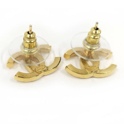 Chanel Earrings Coco Mark Gold Plated F24p