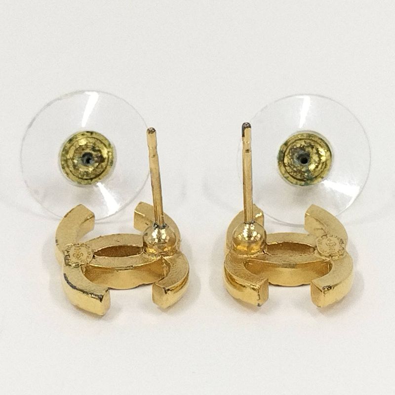 Chanel Earrings Coco Mark Gold Plated F24p