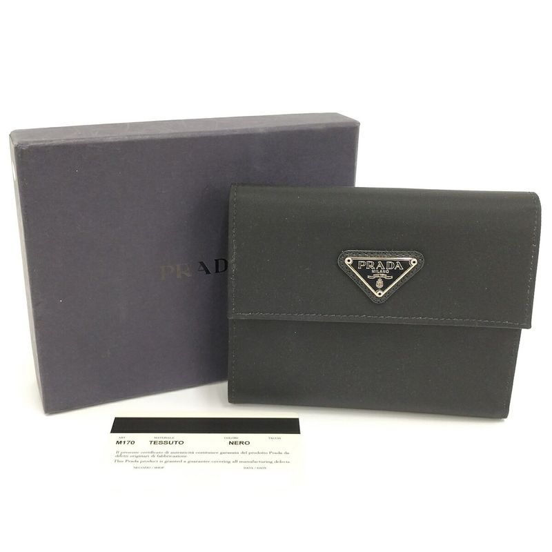 Prada Bifold Wallet Nylon Black M170