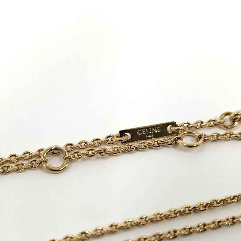 Celine Triomphe Necklace Pearl Gold