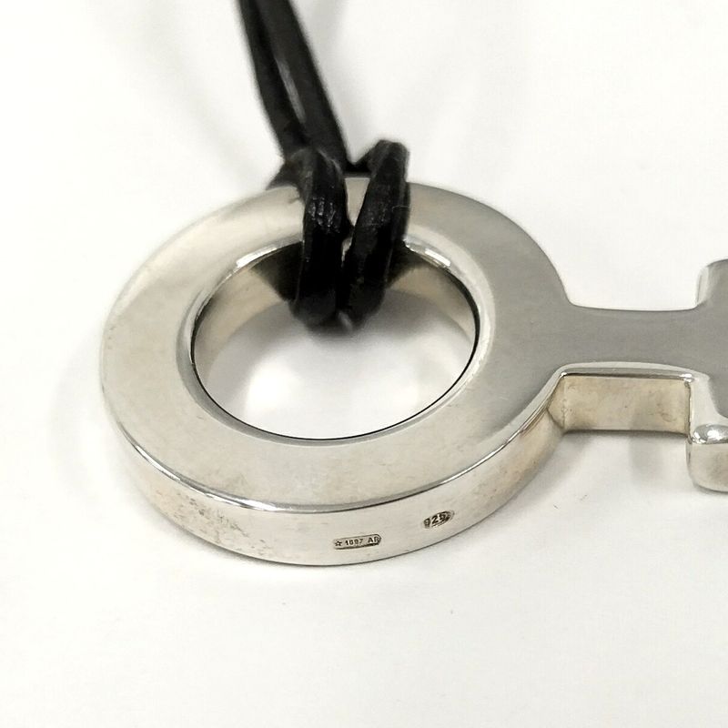 Gucci Necklace Female Symbol Mark Silver Sv925 Leather