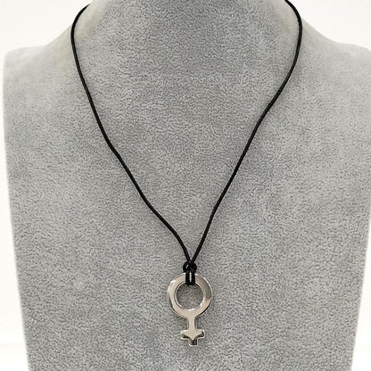 Gucci Necklace Female Symbol Mark Silver Sv925 Leather