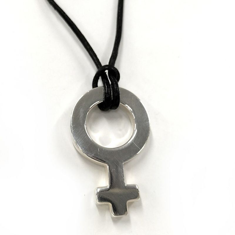 Gucci Necklace Female Symbol Mark Silver Sv925 Leather