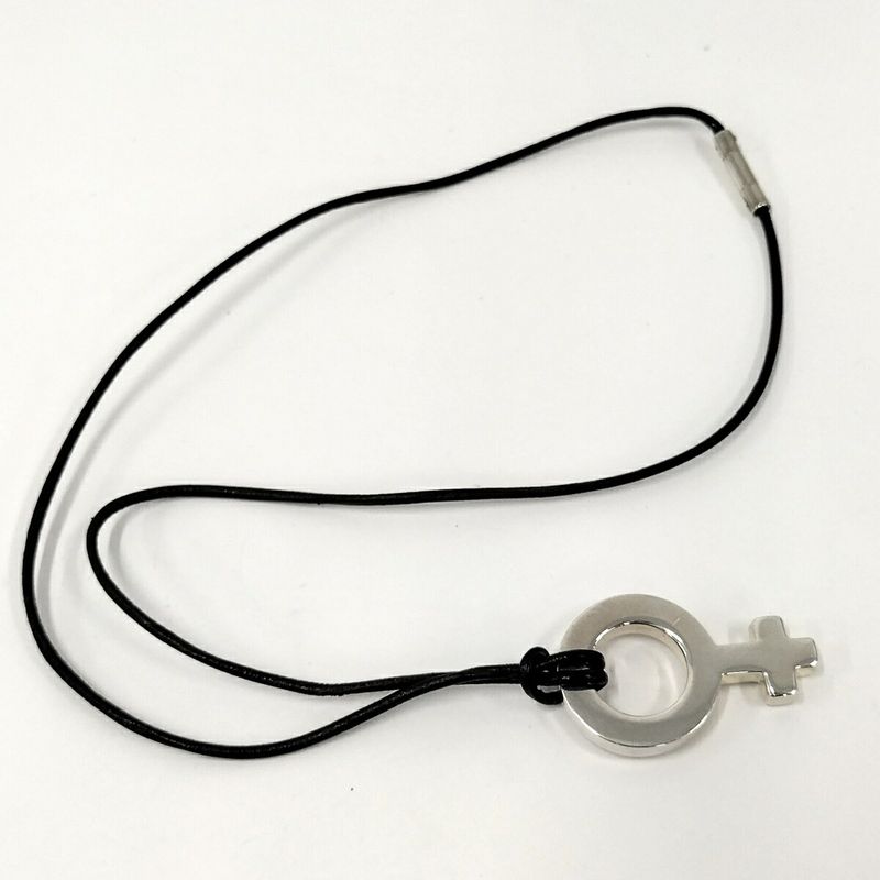 Gucci Necklace Female Symbol Mark Silver Sv925 Leather