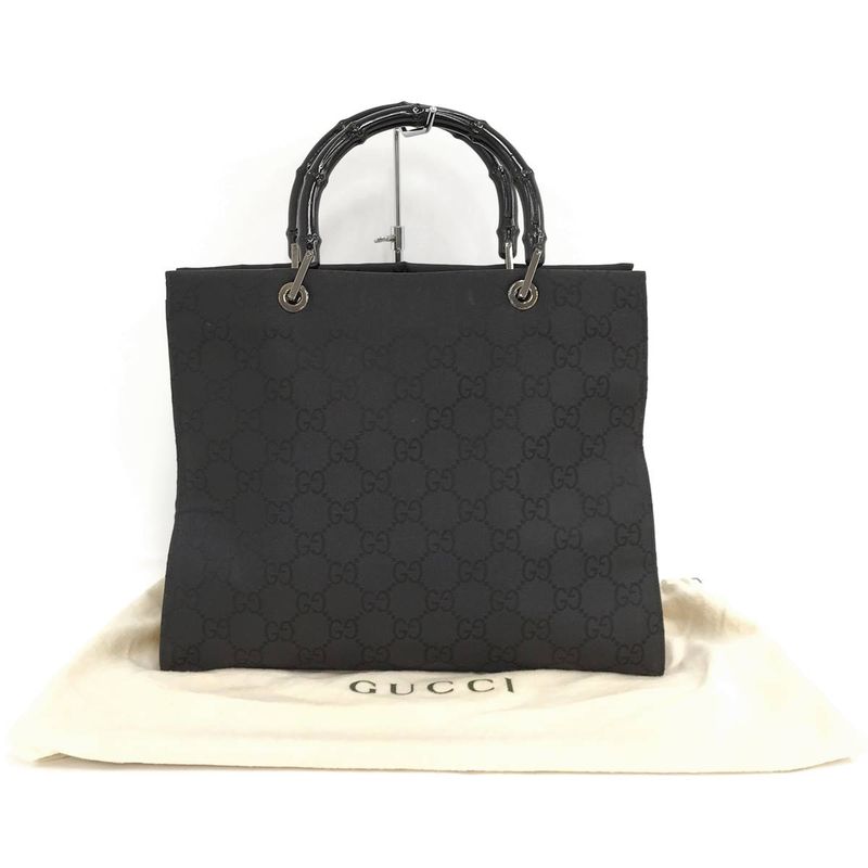 Gucci Bamboo Tote Bag Nylon Black 002.1010.2404