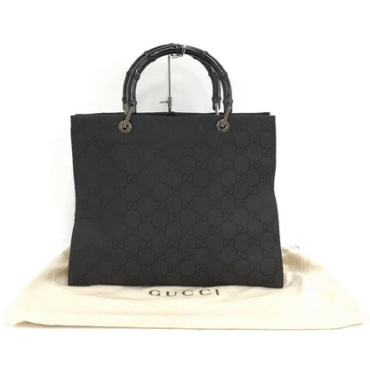 Gucci Bamboo Tote Bag Nylon Black 002.1010.2404