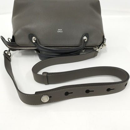 Fendi Visible Medium 2way Shoulder Bag Leather Gray