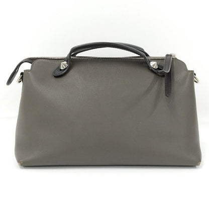 Fendi Visible Medium 2way Shoulder Bag Leather Gray